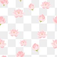 Pink lotus flower png pattern, transparent background