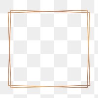 Minimal gold png frame sticker, transparent background