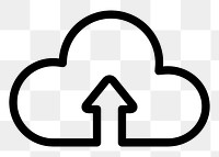 Cloud upload png icon sticker, transparent background