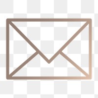 Envelope message icon png sticker, outlined graphic, transparent background