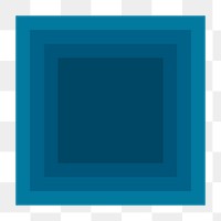 Blue layered square png shape, transparent background