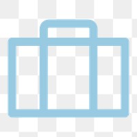 Briefcase business icon png sticker, blue outlined graphic, transparent background