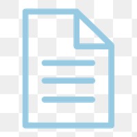 Document business icon png sticker, blue outlined graphic, transparent background