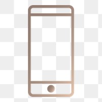 Smartphone icon png sticker, outlined graphic, transparent background