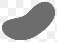 Gray badge png organic shape sticker, transparent background