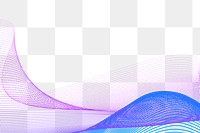 PNG wireframe wave border sticker, transparent background