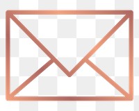 Mail png icon, rose gold design, transparent background