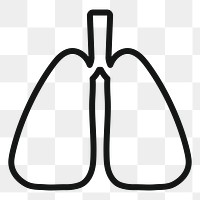 Human lungs png icon sticker, medical graphic, transparent background