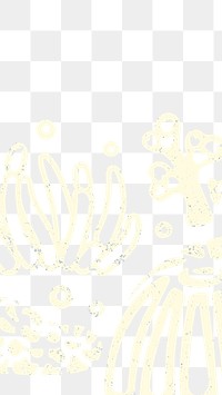 Underwater life png border, transparent background