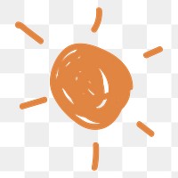 Sun doodle png weather sticker, transparent background