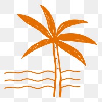 Palm beach png Summer sticker, transparent background