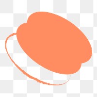 Orange badge png sticker, transparent background