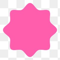 Pink badge png sticker, transparent background