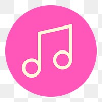 Pink music icon png sticker, transparent background