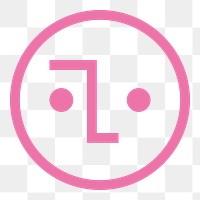 Pink emoticon png sticker, transparent background