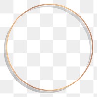 Gold circle png sticker, luxury design, transparent background