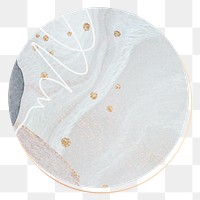 Aesthetic marble png badge sticker, transparent background