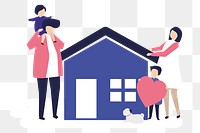 Home & family png sticker, flat graphic, transparent background