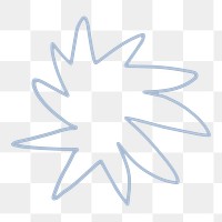 Blue star frame png sticker, transparent background