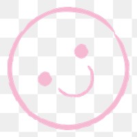 Pink smile emoji png sticker, transparent background