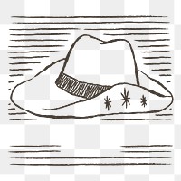 Cowboy hat doodle png sticker, transparent background