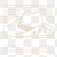 Retro cowboy hat png sticker, transparent background