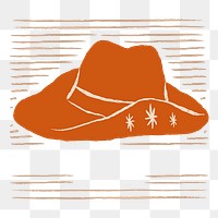 Retro cowboy hat png sticker, transparent background