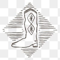 Cowboy boot png sticker, transparent background