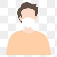 Sick man png illustration sticker, transparent background