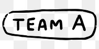 Team A word png sticker, transparent background