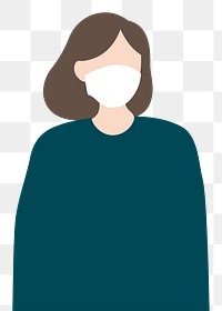 Sick woman png illustration sticker, transparent background