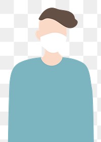 Sick man png illustration sticker, transparent background