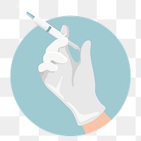 Medical syringe png illustration sticker, transparent background