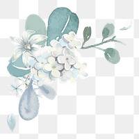 Flower corner png border, transparent background