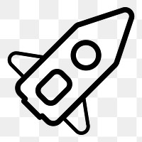 Rocket icon png sticker, transparent background