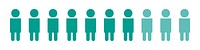 People png green characters, business design element in transparent background