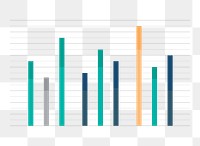 PNG bar chart, business data infographic design element in transparent background