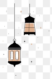 Islamic lantern png border, transparent background