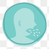 Coughing person png sticker, transparent background