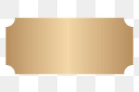 Golden label png sticker, elegant rectangle design, transparent background