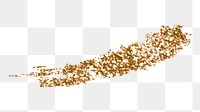 Gold glitter png brush stroke sticker, transparent background