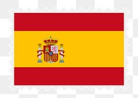 Spanish flag png stamp illustration, transparent background. Free public domain CC0 image.