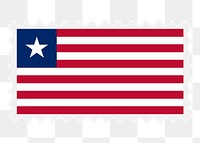 Liberian flag png stamp illustration, transparent background. Free public domain CC0 image.