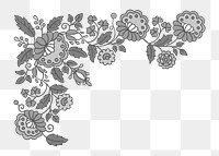 Floral border png illustration, transparent background. Free public domain CC0 image.