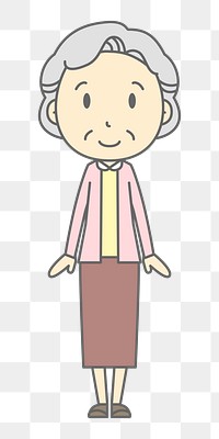 Grandmother png illustration, transparent background. Free public domain CC0 image.