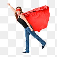 Superhero woman png sticker, transparent background