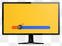 Computer desktop png yellow screen sticker, transparent background