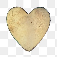 Wooden heart png sticker, transparent background