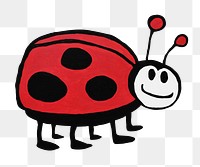 Doodle ladybug png sticker, transparent background