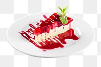 Strawberry cheesecake  png sticker, transparent background